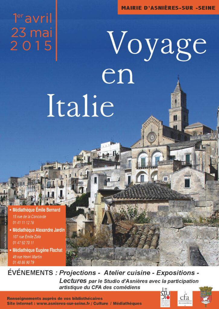 Voyage en Italie : Expositions dans les Médiathèques d&rsquo;Asnières sur Seine