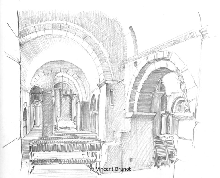 Abbayesaintvictorcryptearcade, Marseille - Dessin de Vincent Brunot