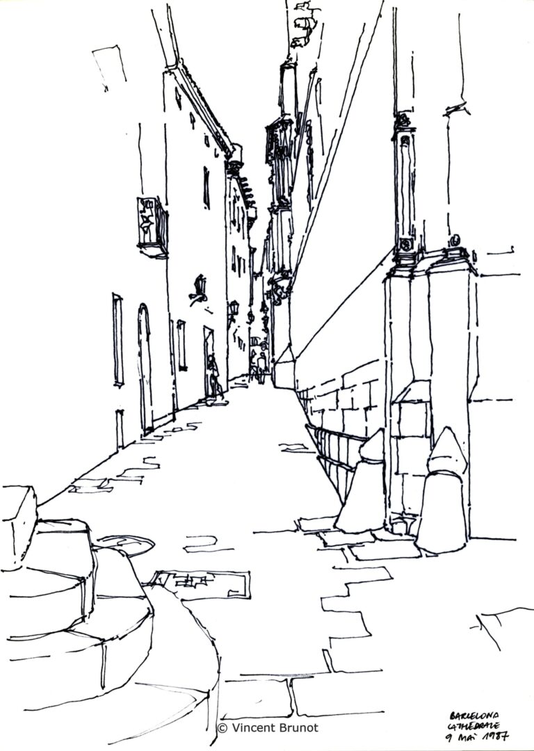 Cathedrale, Barcelone - Dessin de Vincent Brunot