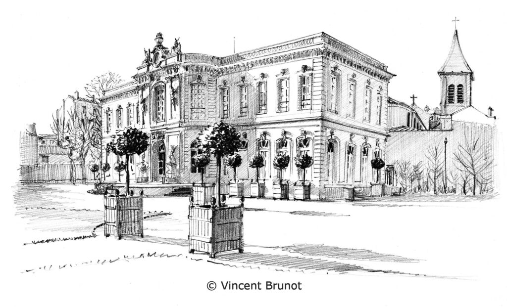 Le chateau d'Asnieres, Asnières sur Seine - Dessin de Vincent Brunot