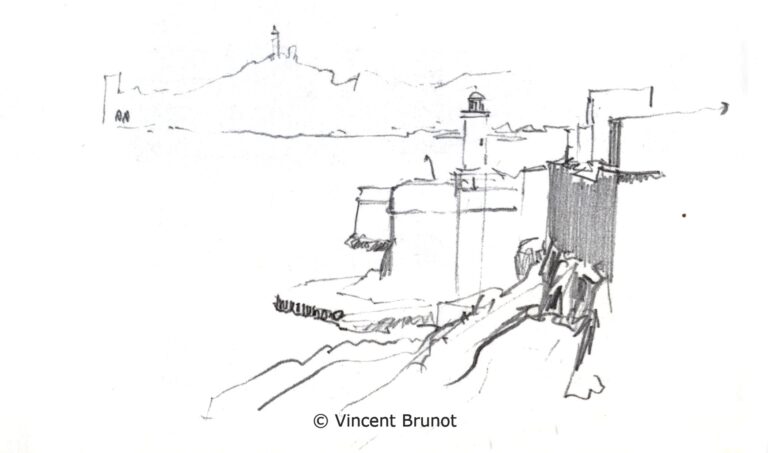 Chateaudifforteressecroquis, Marseille - Dessin de Vincent Brunot