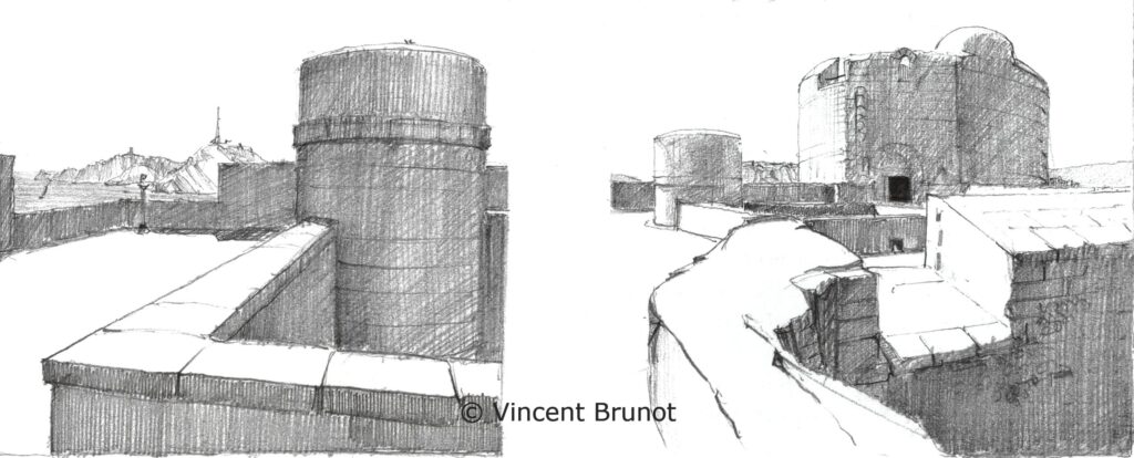 Chateaudiffvuedesremparts, Marseille - Dessin de Vincent Brunot