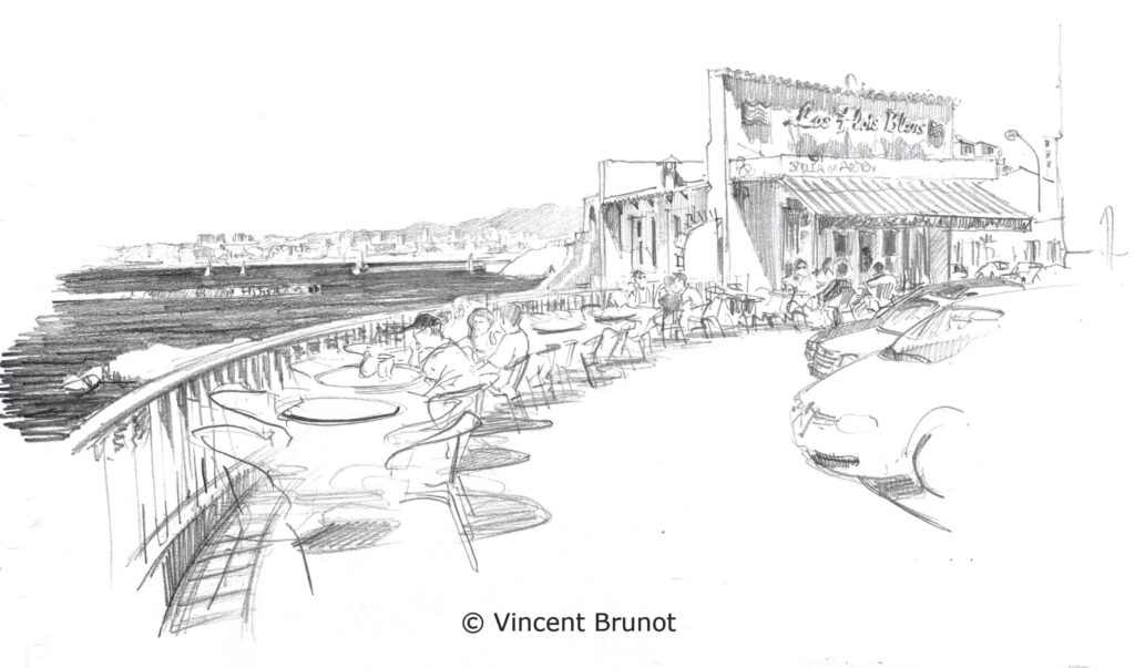 Cornichelebardesflotsbleus, Marseille - Dessin de Vincent Brunot
