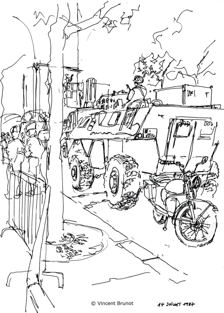 Defile14juillet1, Paris - Dessin de Vincent Brunot