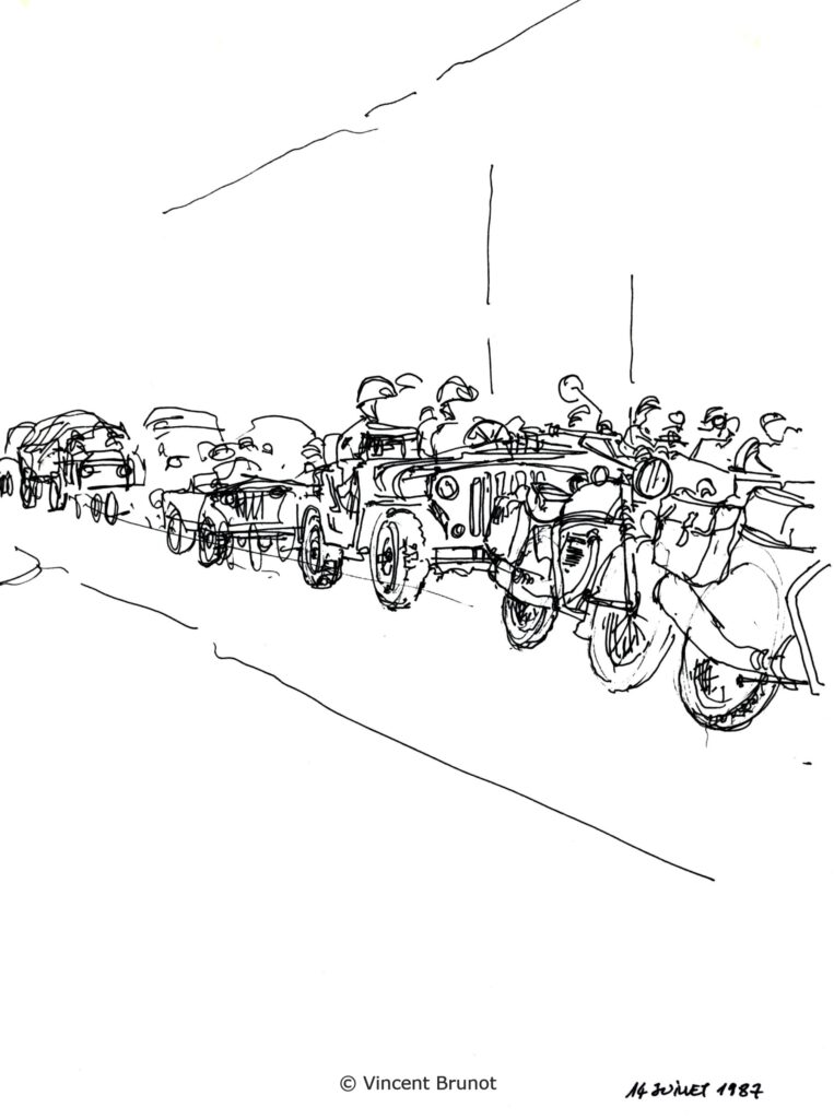 Defile14juillet2, Paris - Dessin de Vincent Brunot