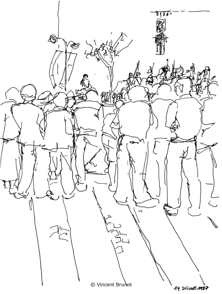 Defile14juillet5, Paris - Dessin de Vincent Brunot