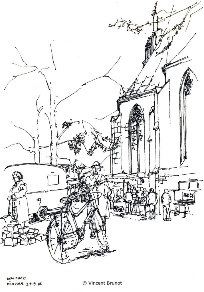 Domplatz, Munster - Dessin de Vincent Brunot