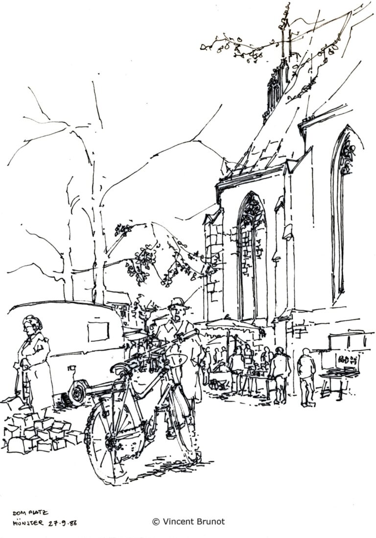Domplatz, Munster - Dessin de Vincent Brunot