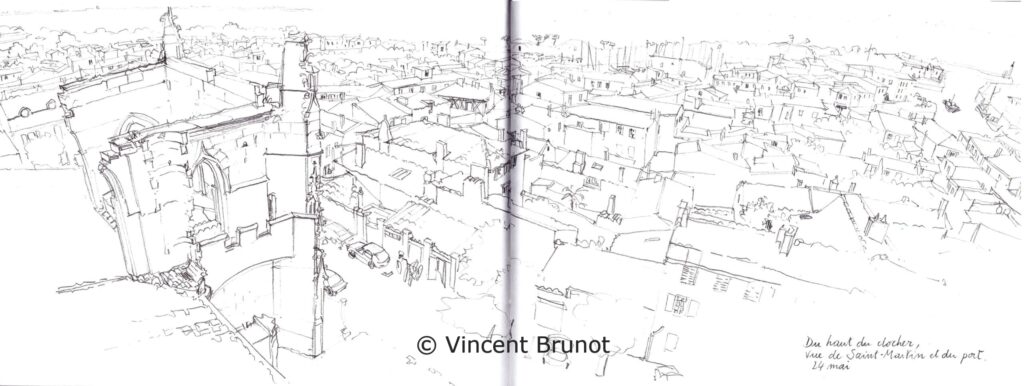 Duhautduclocherdesaintmartin, Île de Ré - Dessin de Vincent Brunot