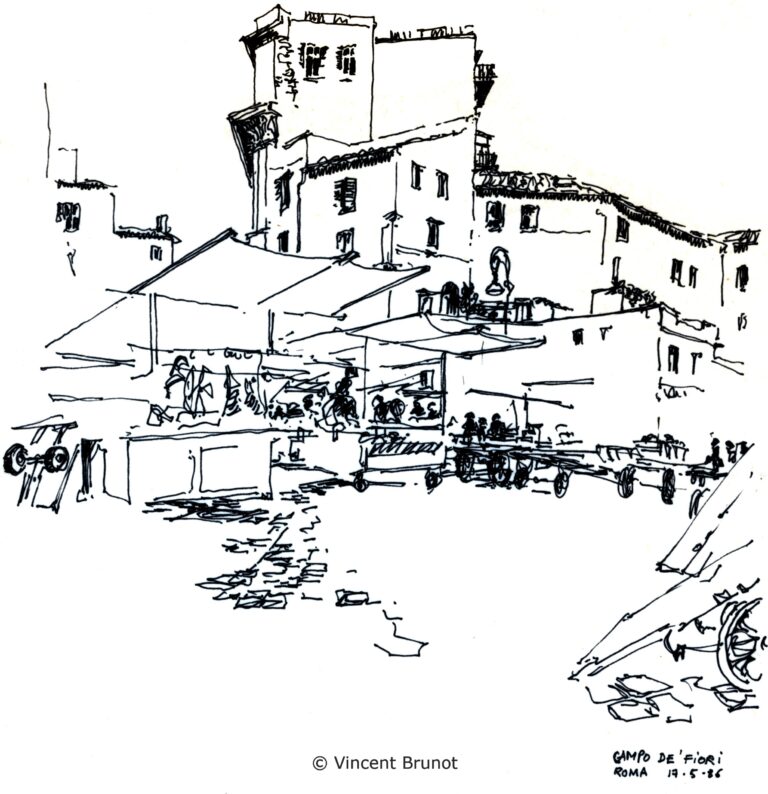 Gampodefiori, Roma - Dessin de Vincent Brunot
