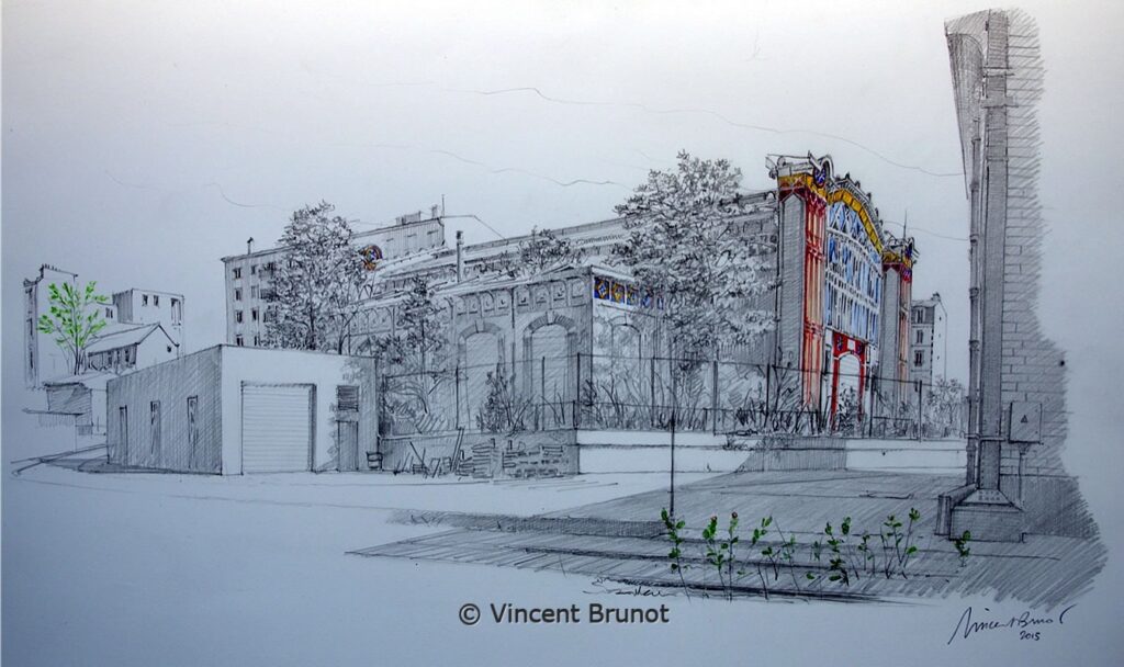 Garelisch, Asnières sur Seine - Dessin de Vincent Brunot