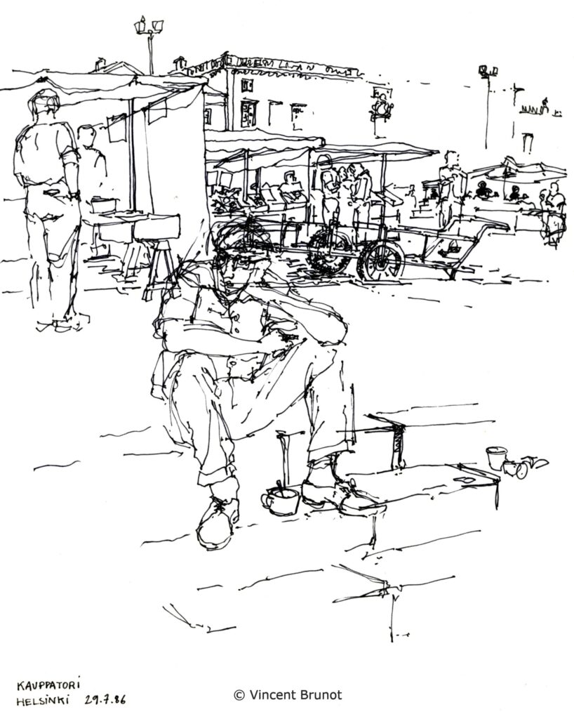 Helsinkikauppatorimarche, Helsinki - Dessin de Vincent Brunot