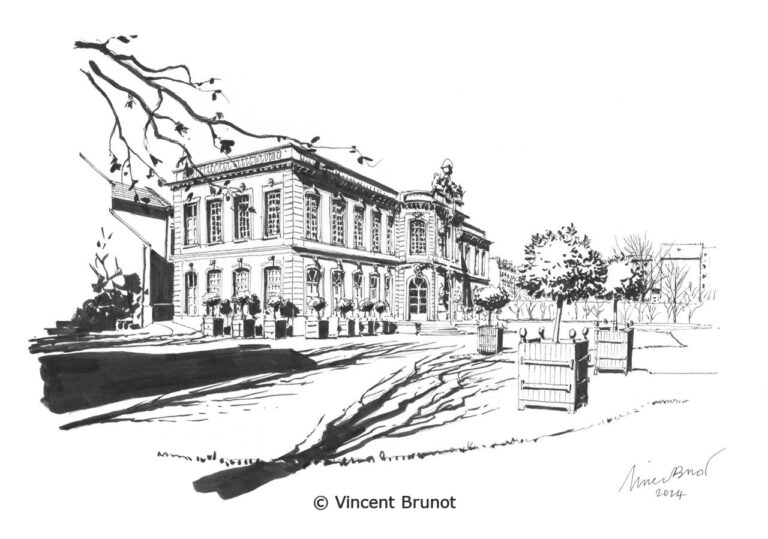 Le chateau d'Asnieres sur Seine, Asnières sur Seine - Dessin de Vincent Brunot