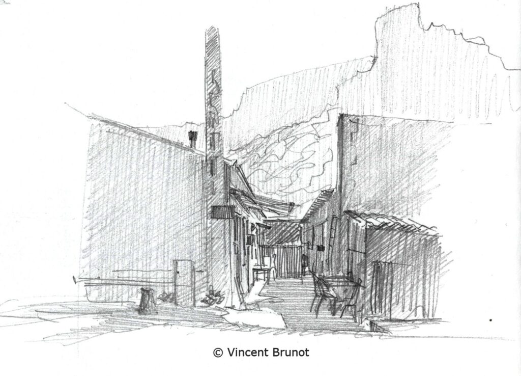 Lescabanonsdecalleloguefinderoute, Marseille - Dessin de Vincent Brunot