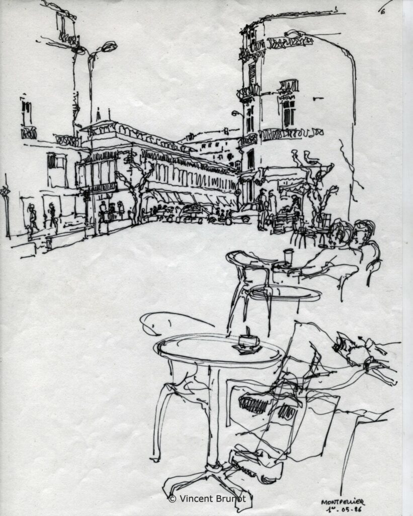 Montpellier03, Montpellier - Dessin de Vincent Brunot