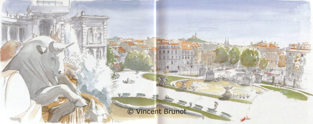 Palaisdelongchamp, Marseille - Dessin de Vincent Brunot