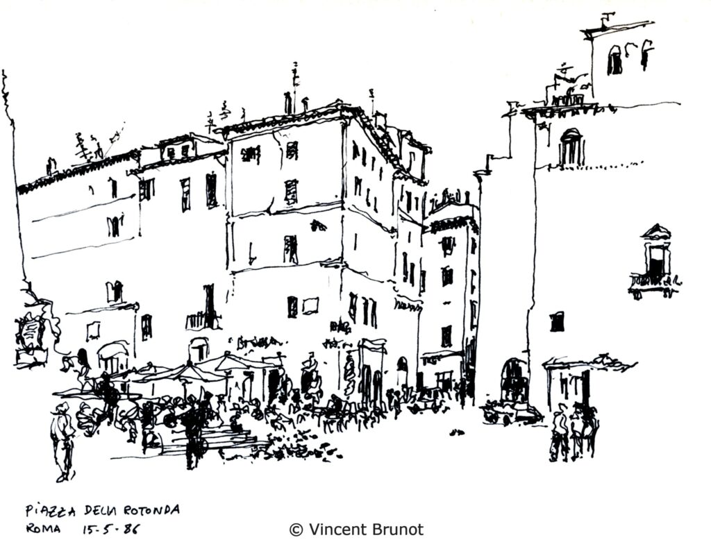 Piazzadellarontonda, Roma - Dessin de Vincent Brunot