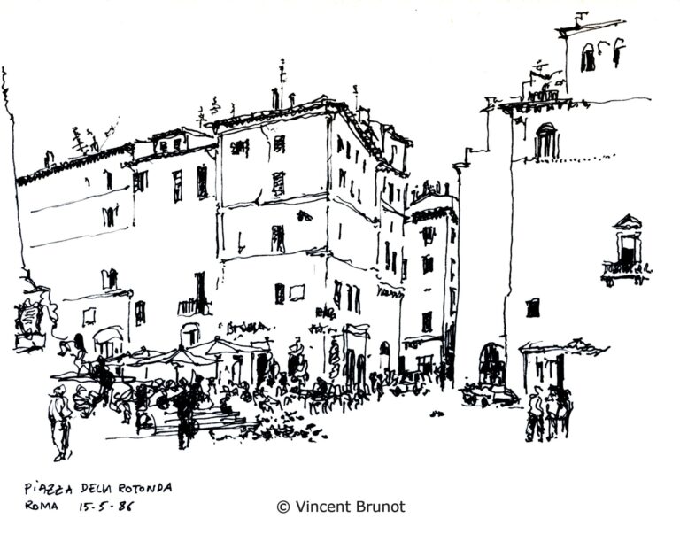 Piazzadellarontonda, Roma - Dessin de Vincent Brunot