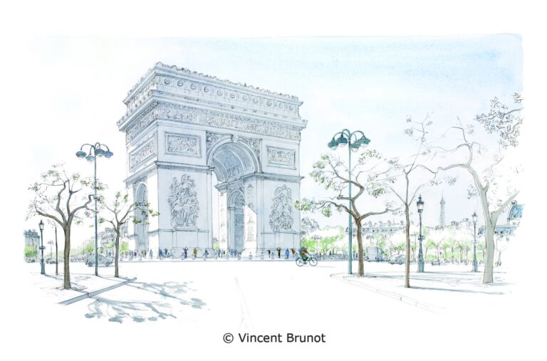 Place de l'Étoile, Paris - Dessin de Vincent Brunot