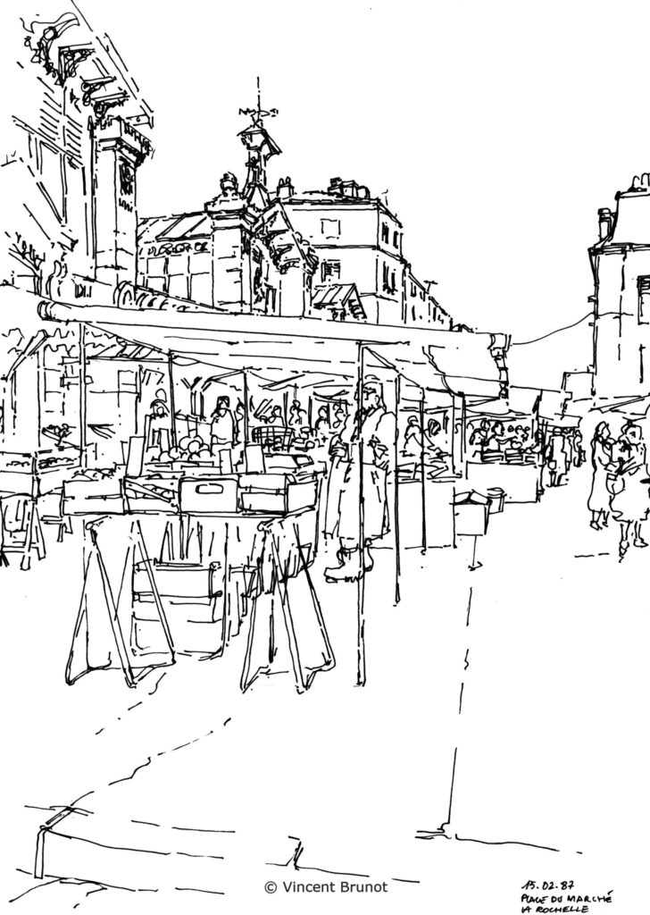 Placedumarche, La Rochelle - Dessin de Vincent Brunot