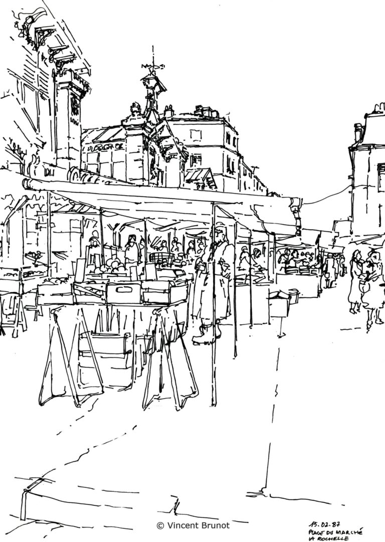 Placedumarche, La Rochelle - Dessin de Vincent Brunot