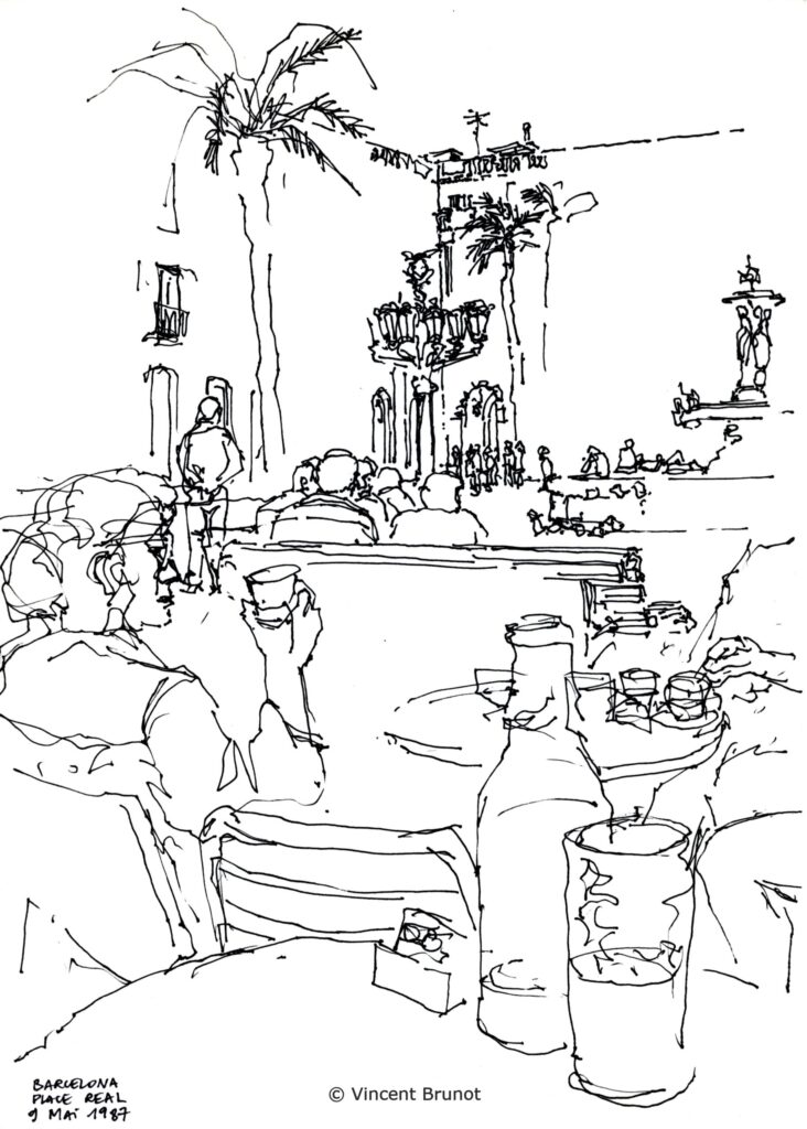 Placereal, Barcelone - Dessin de Vincent Brunot