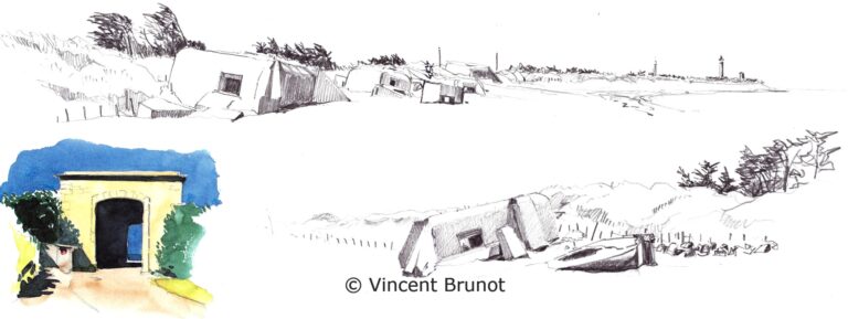Plagedelacoucheblockaus, Île de Ré - Dessin de Vincent Brunot