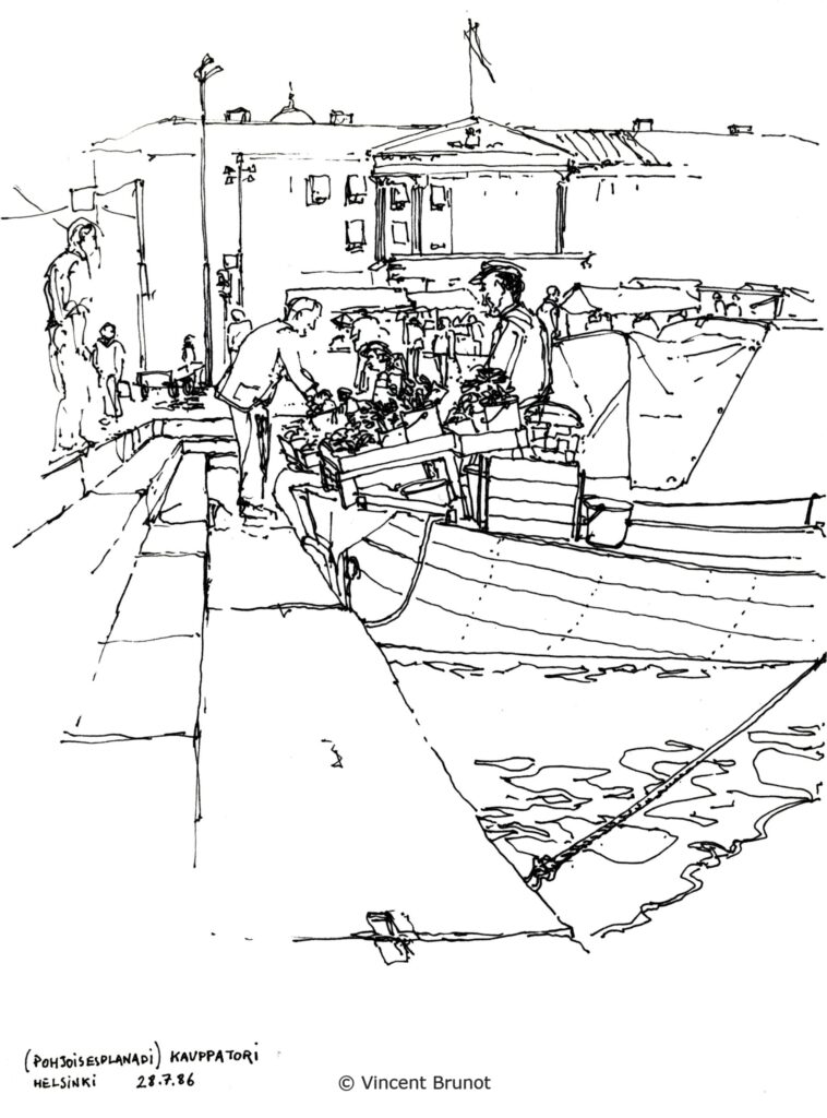 Pohjoisesplanadi, Helsinki - Dessin de Vincent Brunot