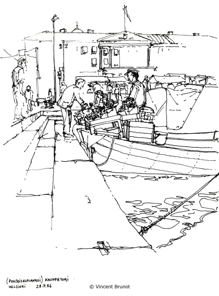 Pohjoisesplanadi, Helsinki - Dessin de Vincent Brunot