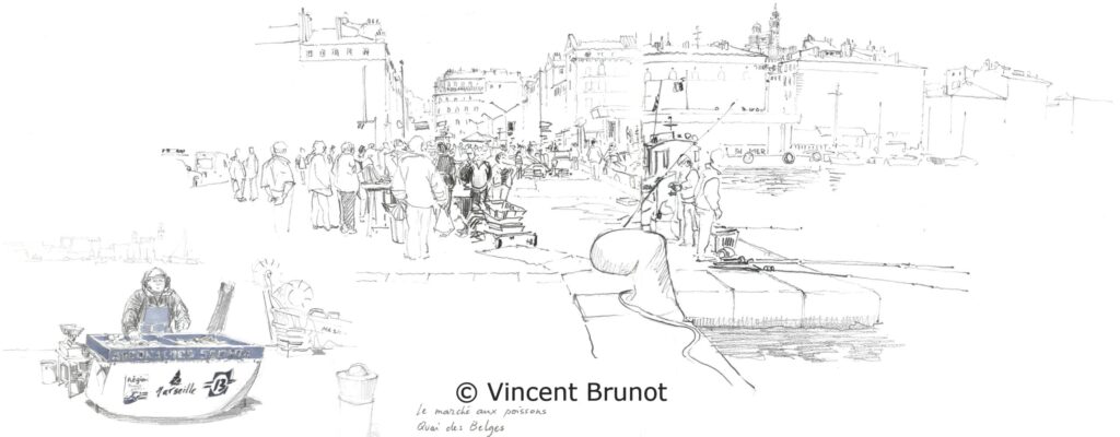 Portdemarseille, Marseille - Dessin de Vincent Brunot