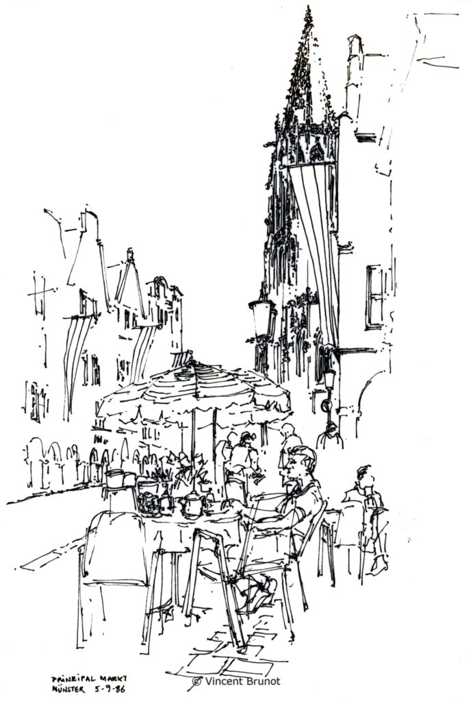 Prinzipalmarkt, Munster - Dessin de Vincent Brunot