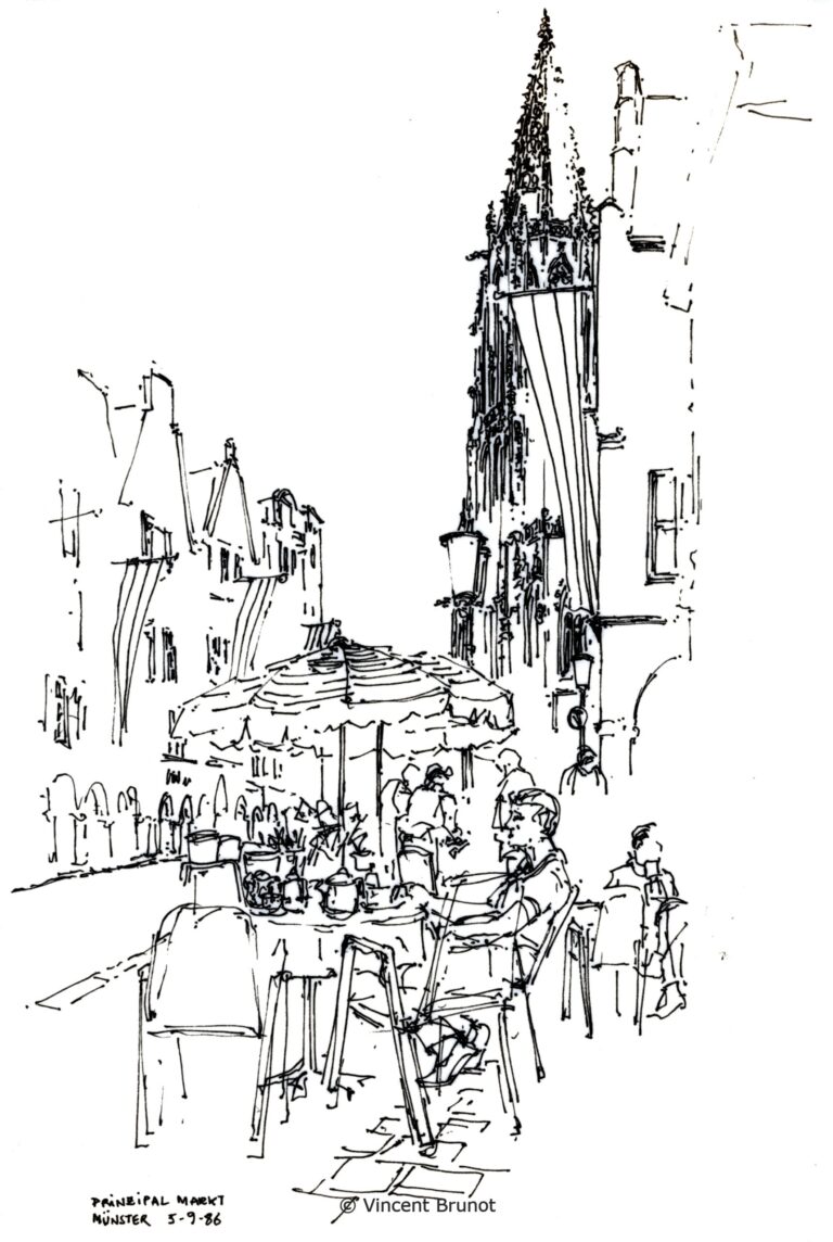 Prinzipalmarkt, Munster - Dessin de Vincent Brunot