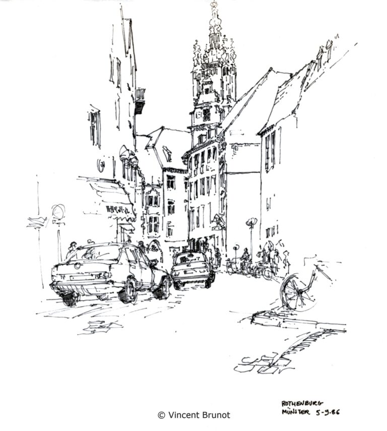 Rothenburg, Munster - Dessin de Vincent Brunot