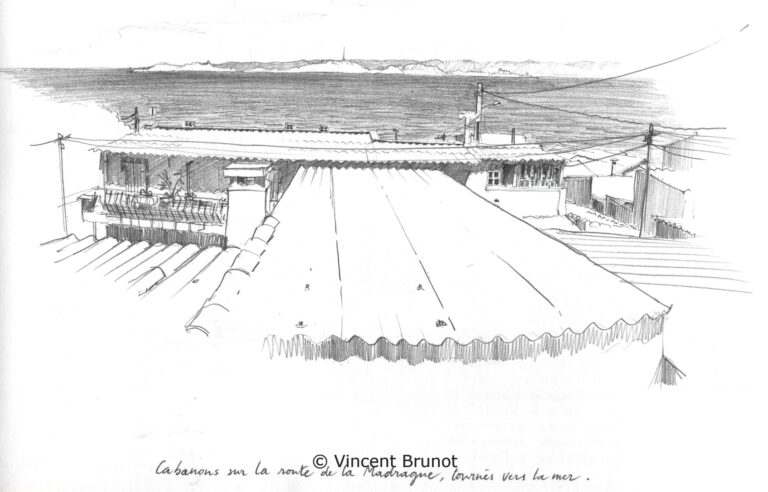 Routedelamadraguecabanons, Marseille - Dessin de Vincent Brunot