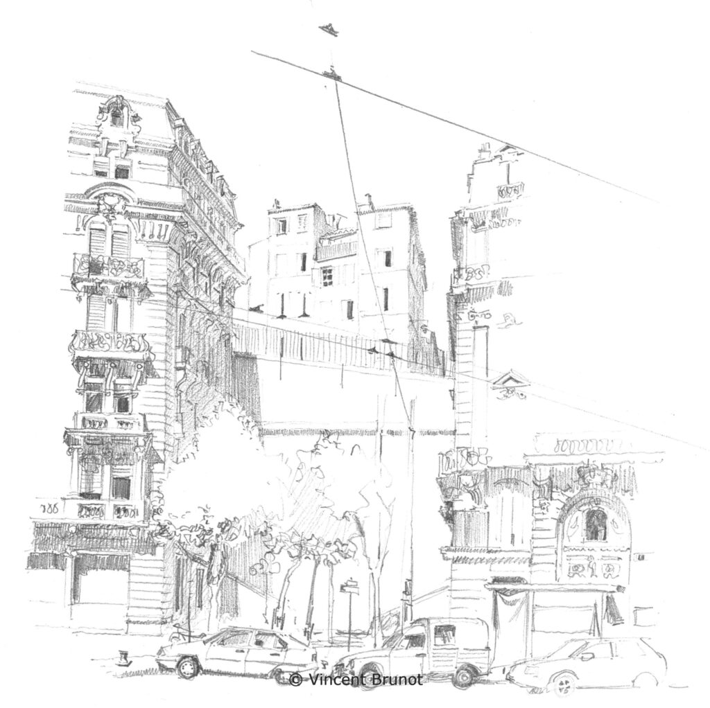 Ruedelarepublique, Marseille - Dessin de Vincent Brunot
