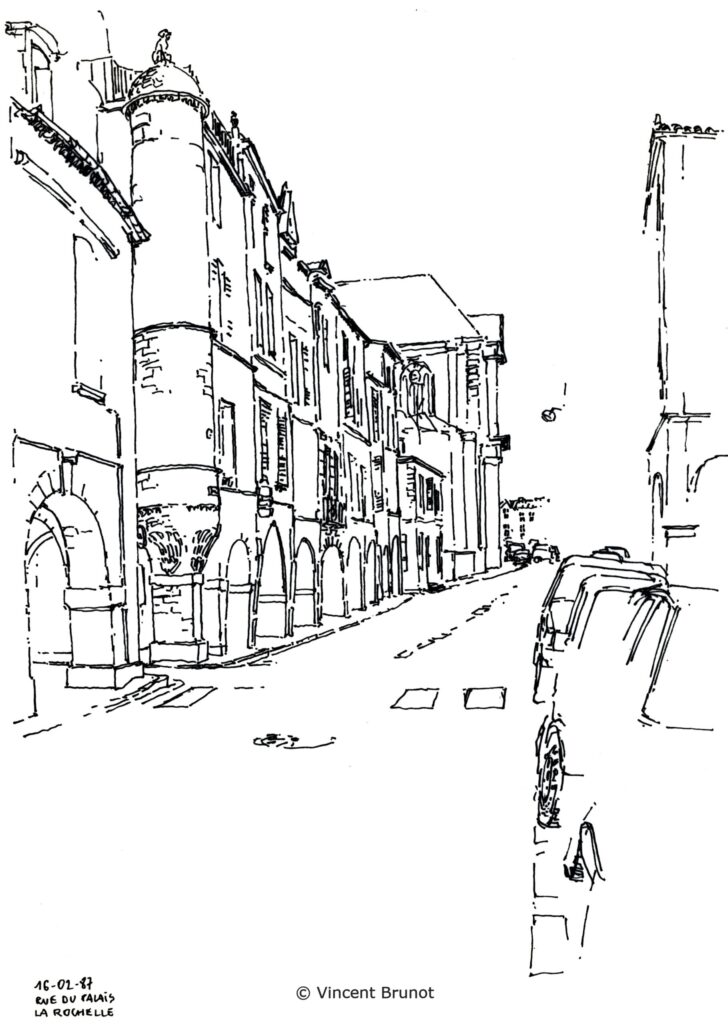 Ruedupalais, La Rochelle - Dessin de Vincent Brunot