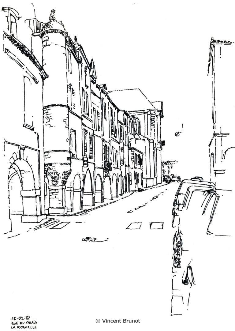 Ruedupalais, La Rochelle - Dessin de Vincent Brunot