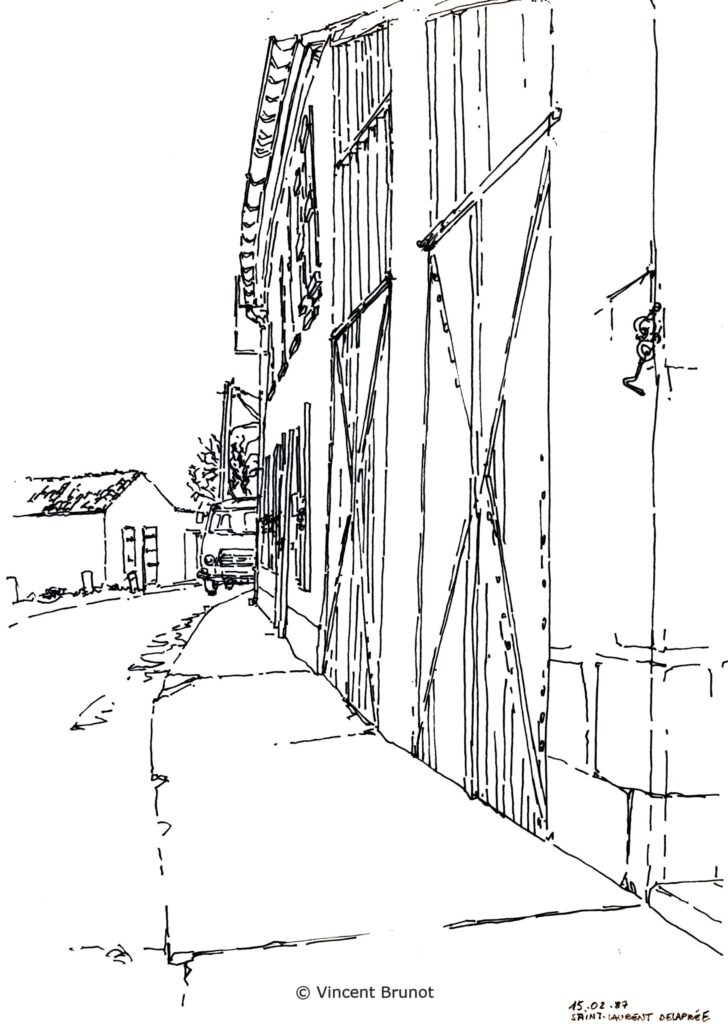 Saintlaurentdelapree, Saint-Laurent-de-la-Prée - Dessin de Vincent Brunot